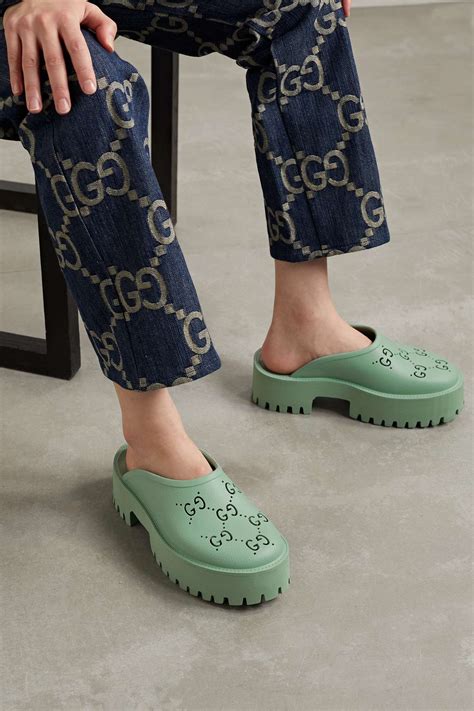 gucci perforated mules|gucci rubber platform sandals.